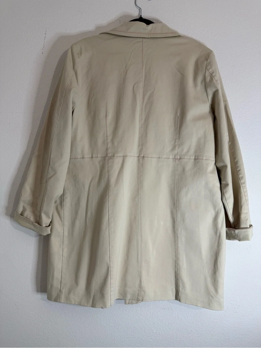 Denim & Co Y2K Safari Trench Car Coat Pink Lining L